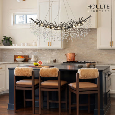 Frostleaf Crystal Cascade Tree Branch Linear Chandelier 55"