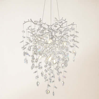 Frostleaf Crystal Grand Cascade Branches Chandelier 21"D