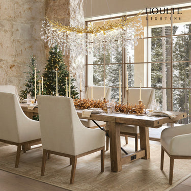 Frostleaf Crystal Cascade Tree Branch Linear Chandelier 55"