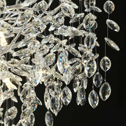 Frostleaf Crystal Grand Cascade Branches Chandelier 21"D