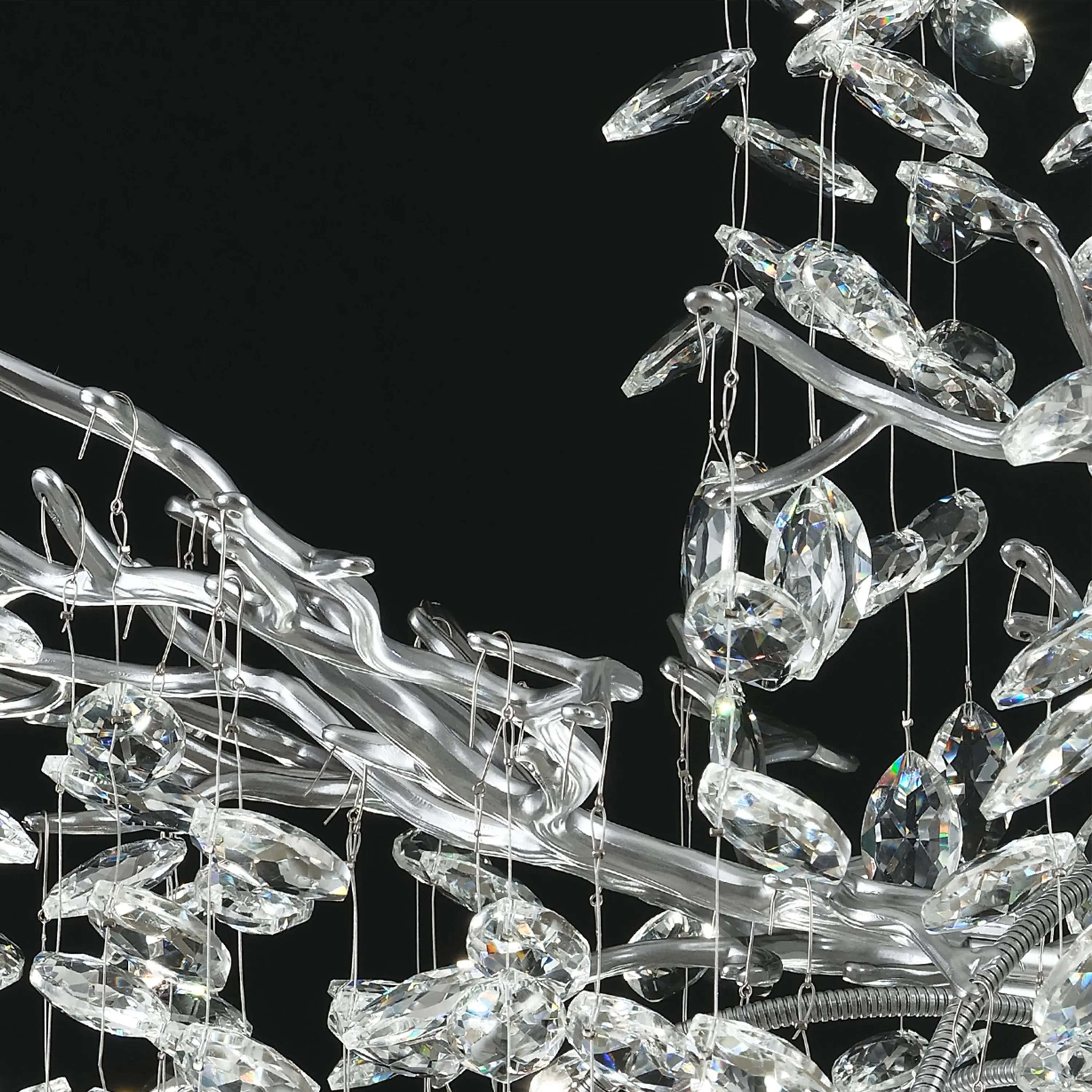 Frostleaf Crystal Grand Cascade Branches Chandelier 21"D