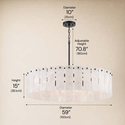 Lunara Alabaster Round Customize Chandelier 48"D 59"D