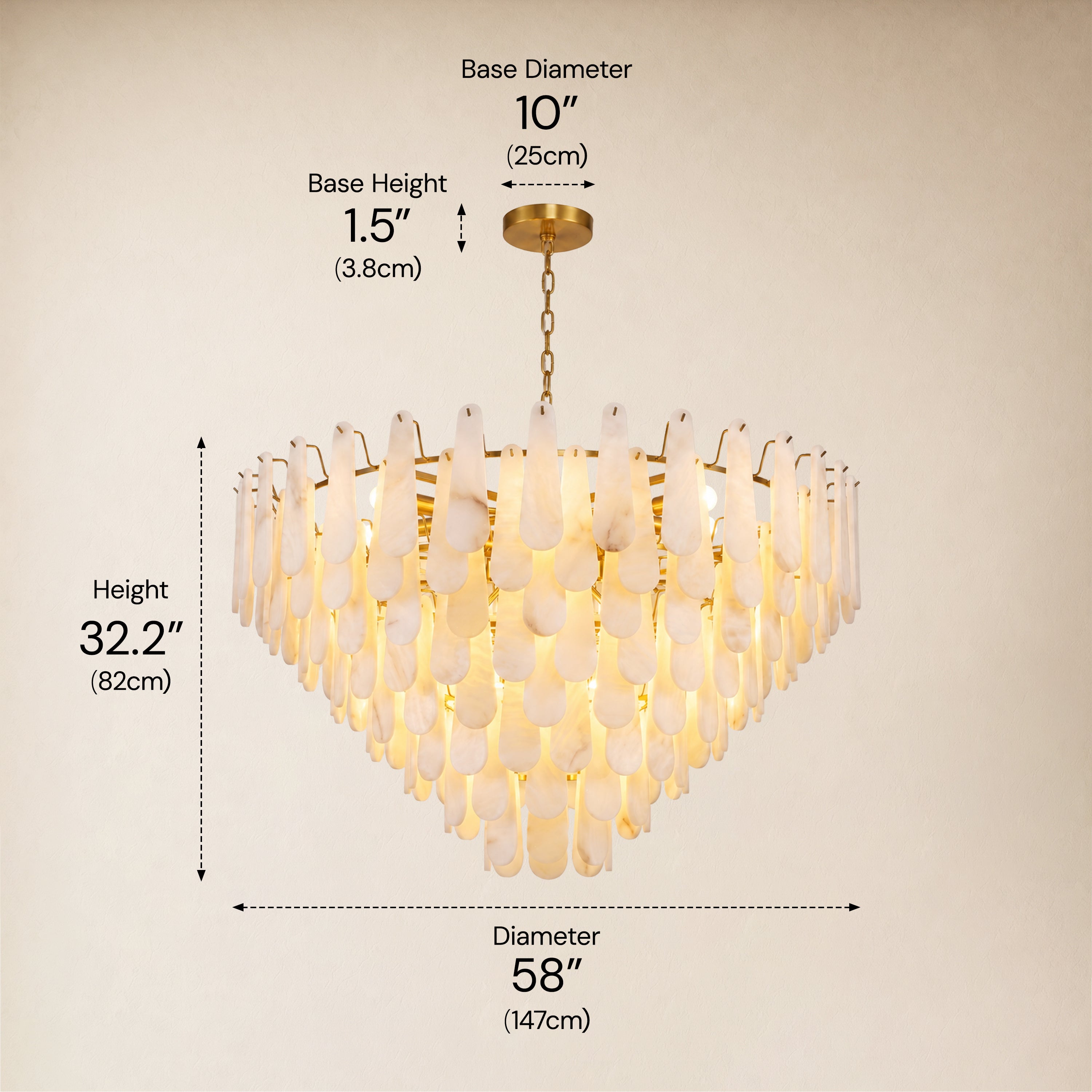 Caldera Alabaster Custom Round Chandelier 48