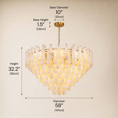 Caldera Alabaster Custom Round Chandelier 48"D 58"D