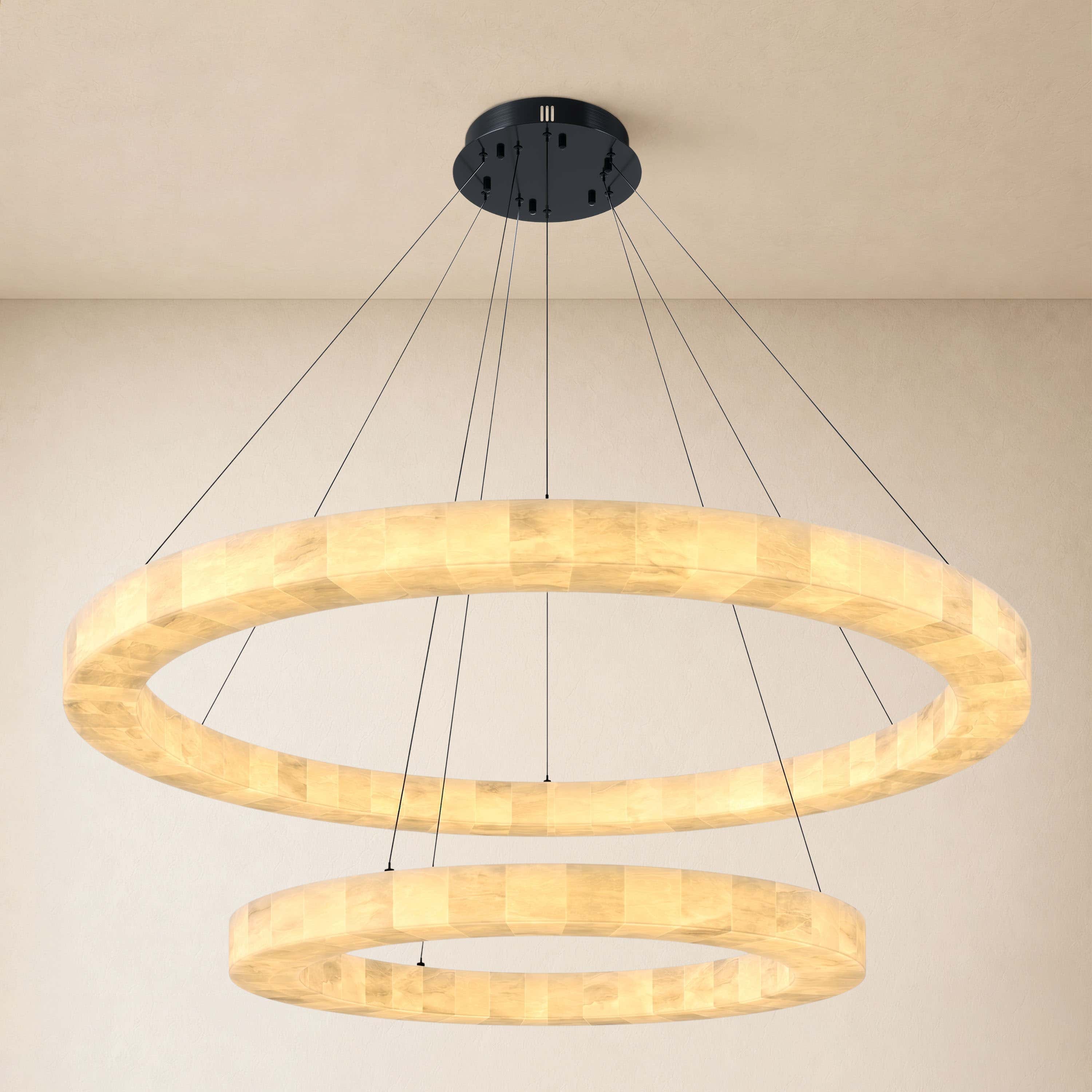 Soluna Alabaster 2 Tiered Custom Round Chandelier