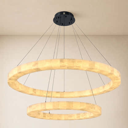 Soluna Alabaster 2 Tiered Custom Round Chandelier