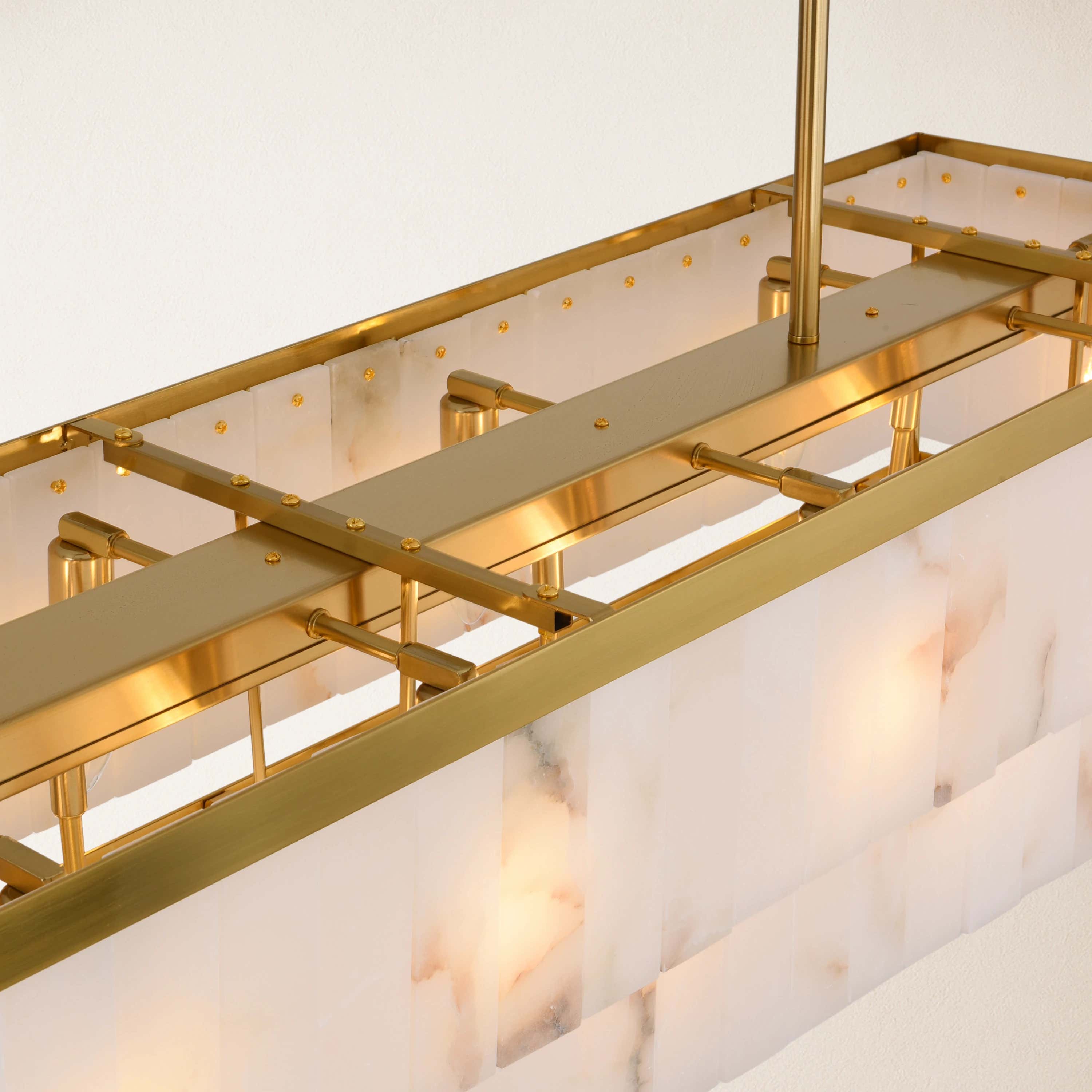 Solmare Alabaster Rectangular Chandelier 55"W