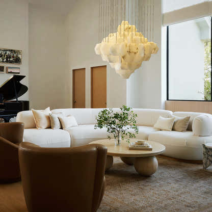 Talan Multi-layer Irregular Alabaster Chandelier 31.5"D#Finish_Gold