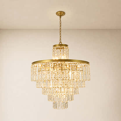 Lucentra Crystal Tiered Round Pendant 32"D