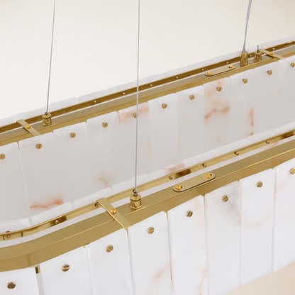 Sawyer Alabaster Oval Chandelier 40"