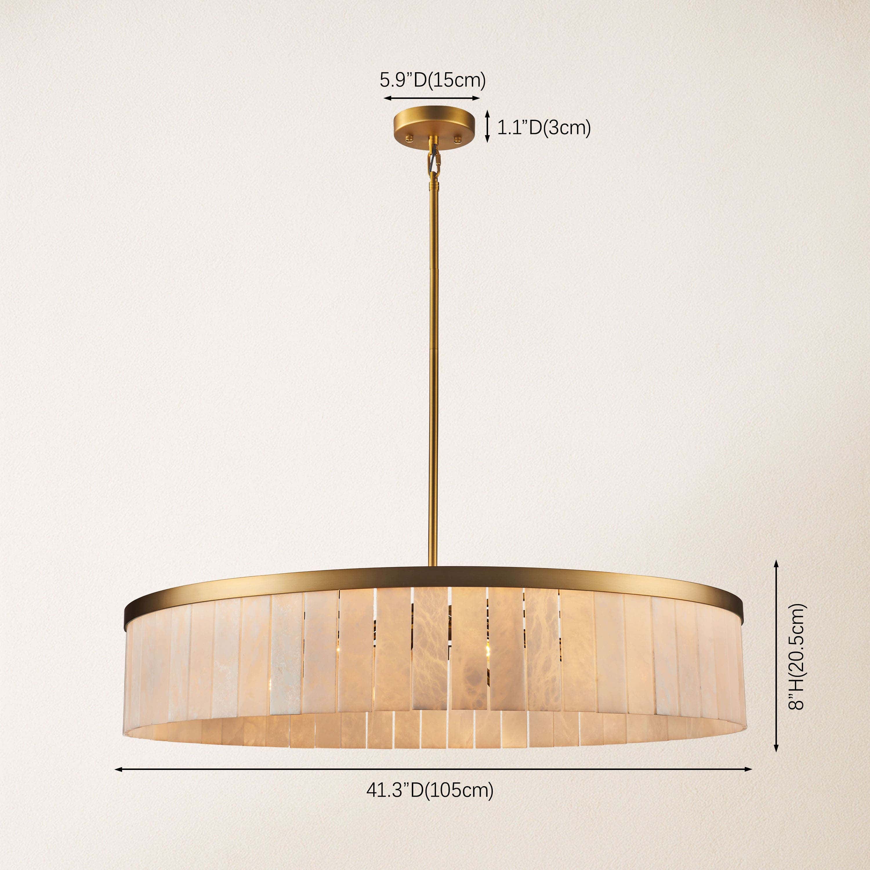 Solmare Alabaster Round Chandelier 41.3"D