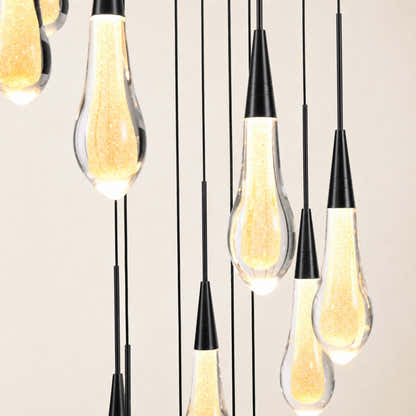 Teardrop Crystal Drop Round Chandelier
