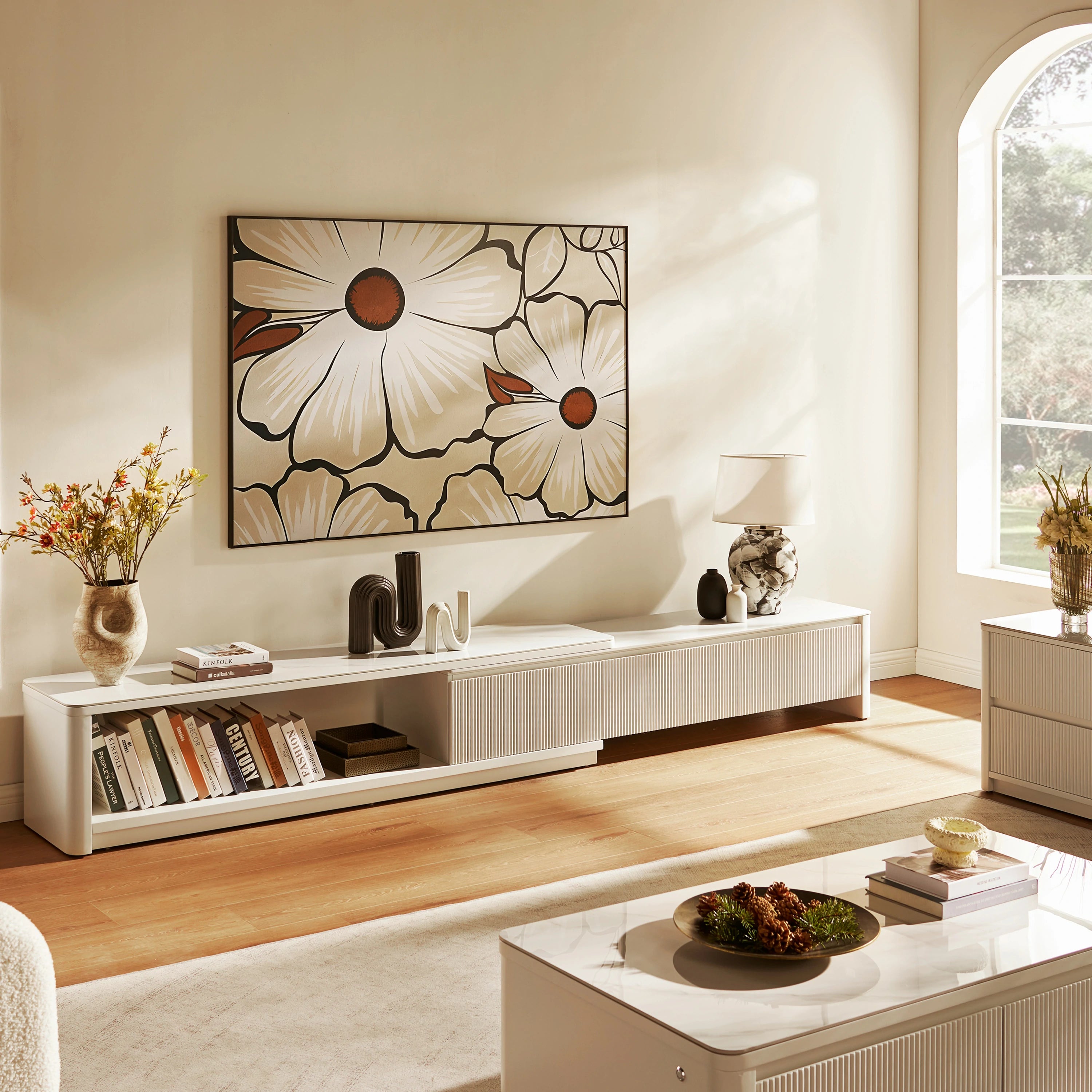 Celia Burnt Stone Media Console 71"