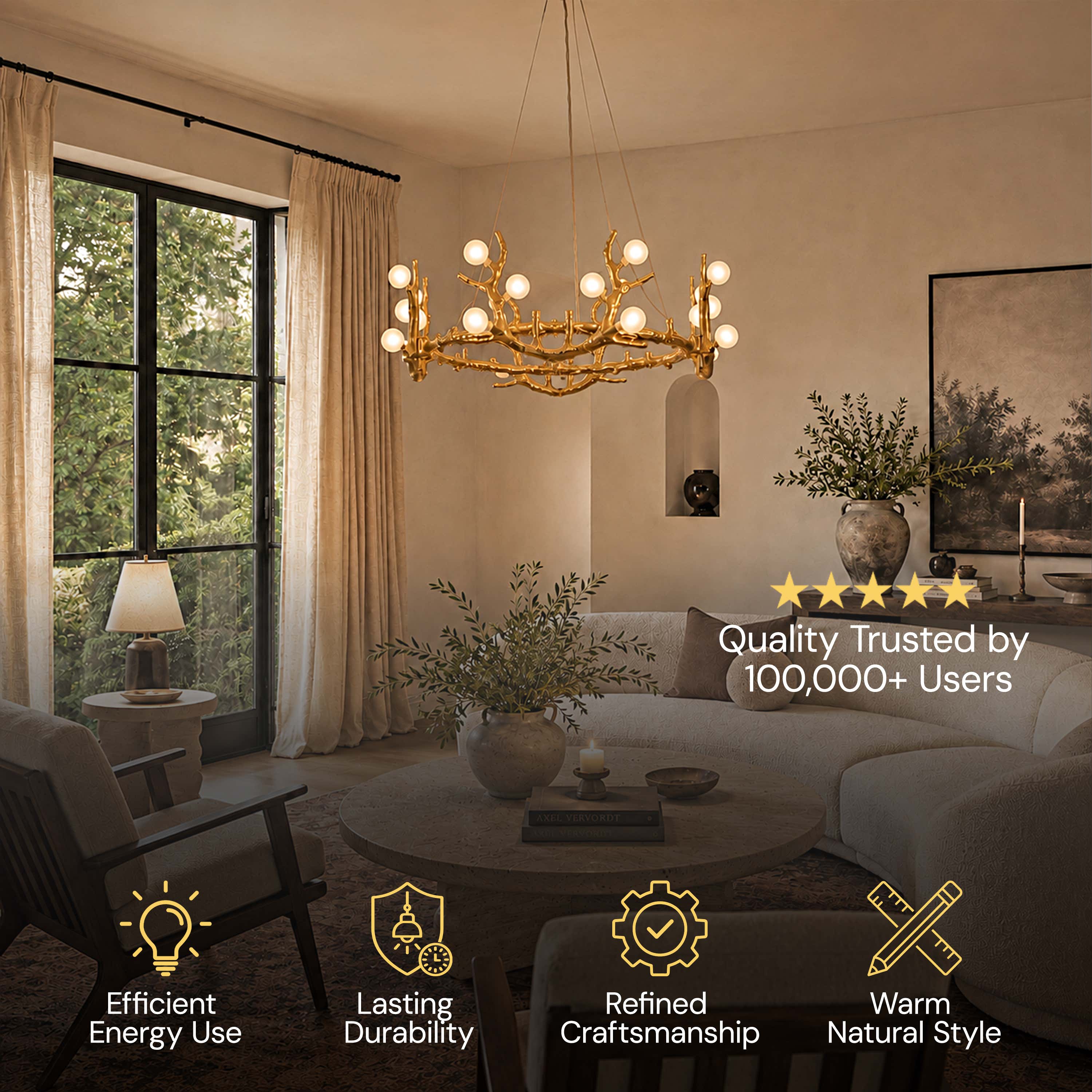 Cervia Antler Branch Chandelier 30"D