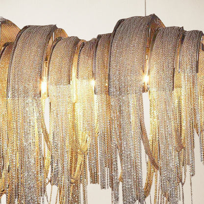 Teresa Cadena Chain Tassel Dining Room Chandelier 35"