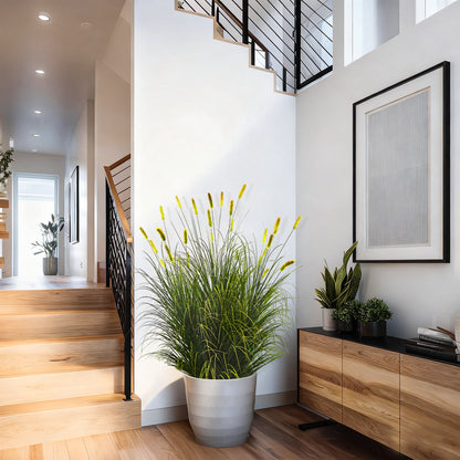 Artificial 28-Head Short Pine Grass with Curved-Straight Onion Grass Bonsai 140cm H