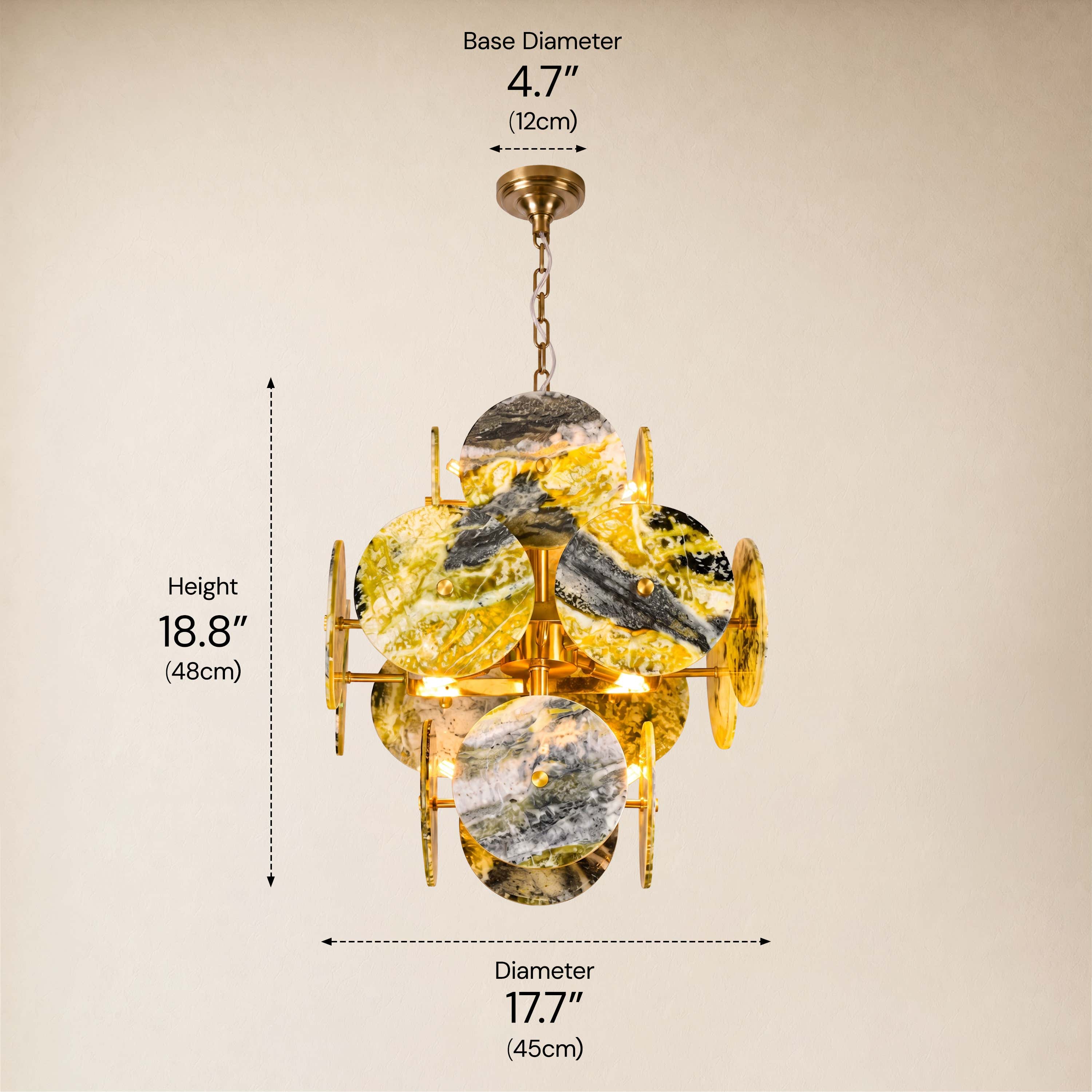 Pietra Green Marble Pendant 17.7"D