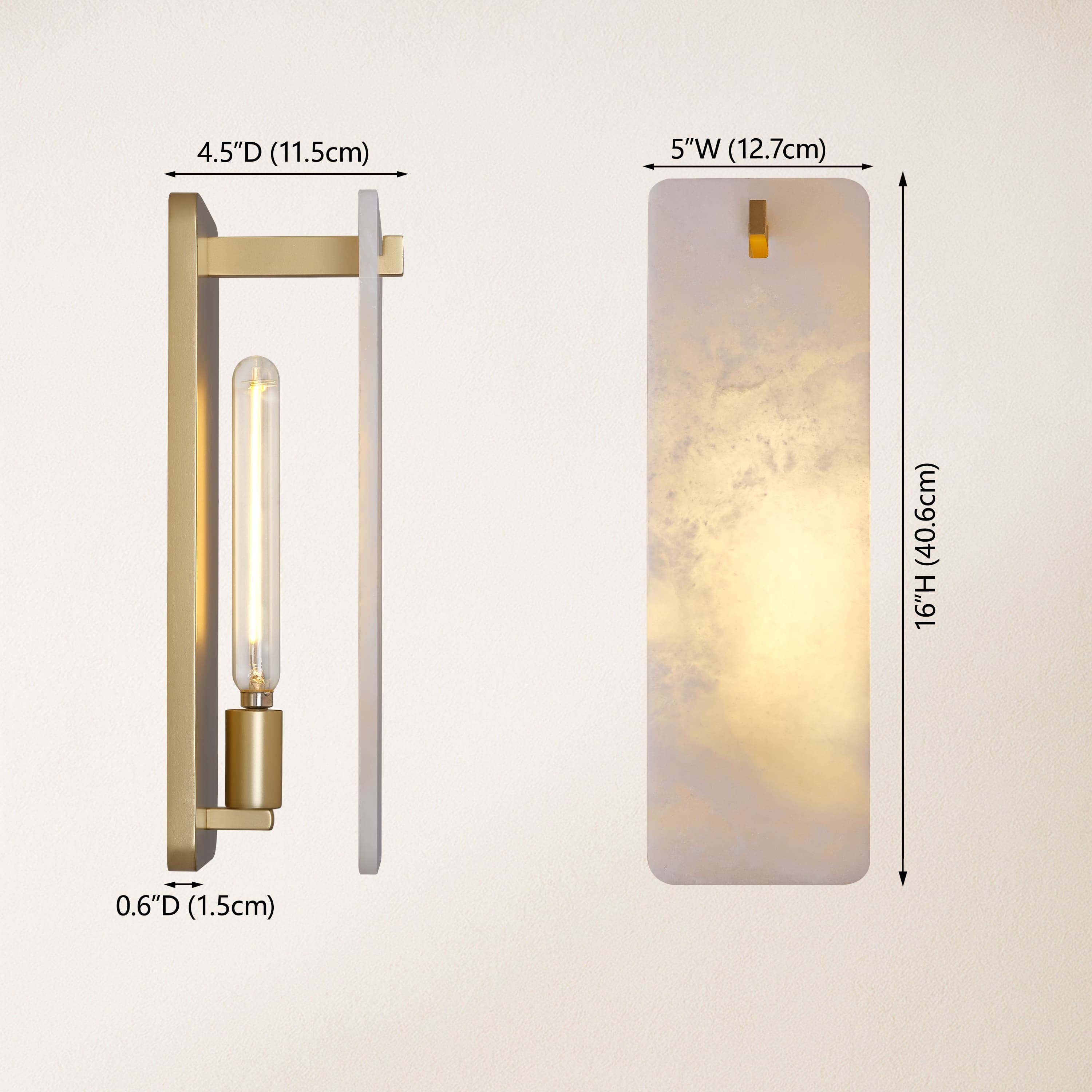 Lunara Alabaster Wall Sconce 16"H