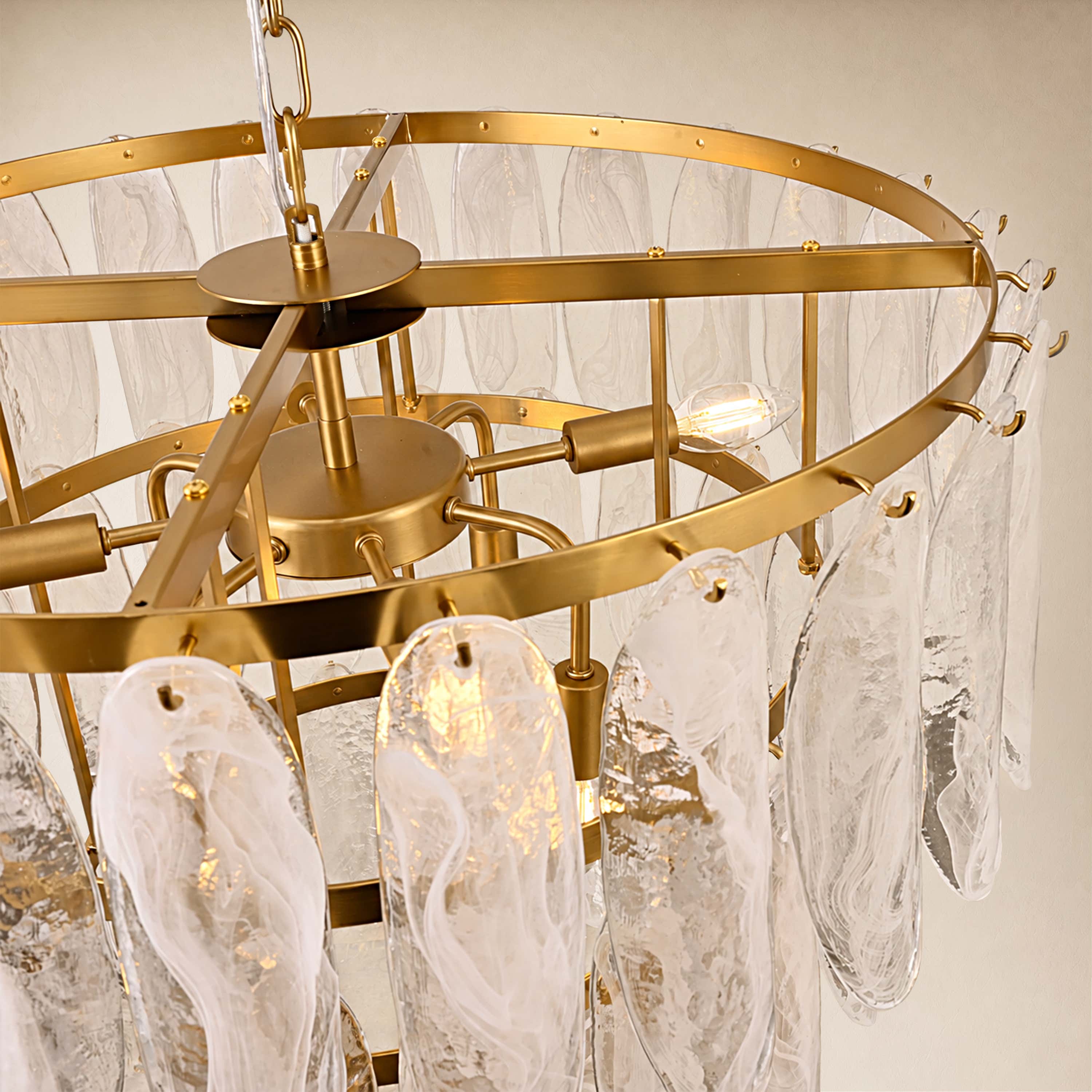 Orvessa Glass Cascade Round Chandelier 23.6"D