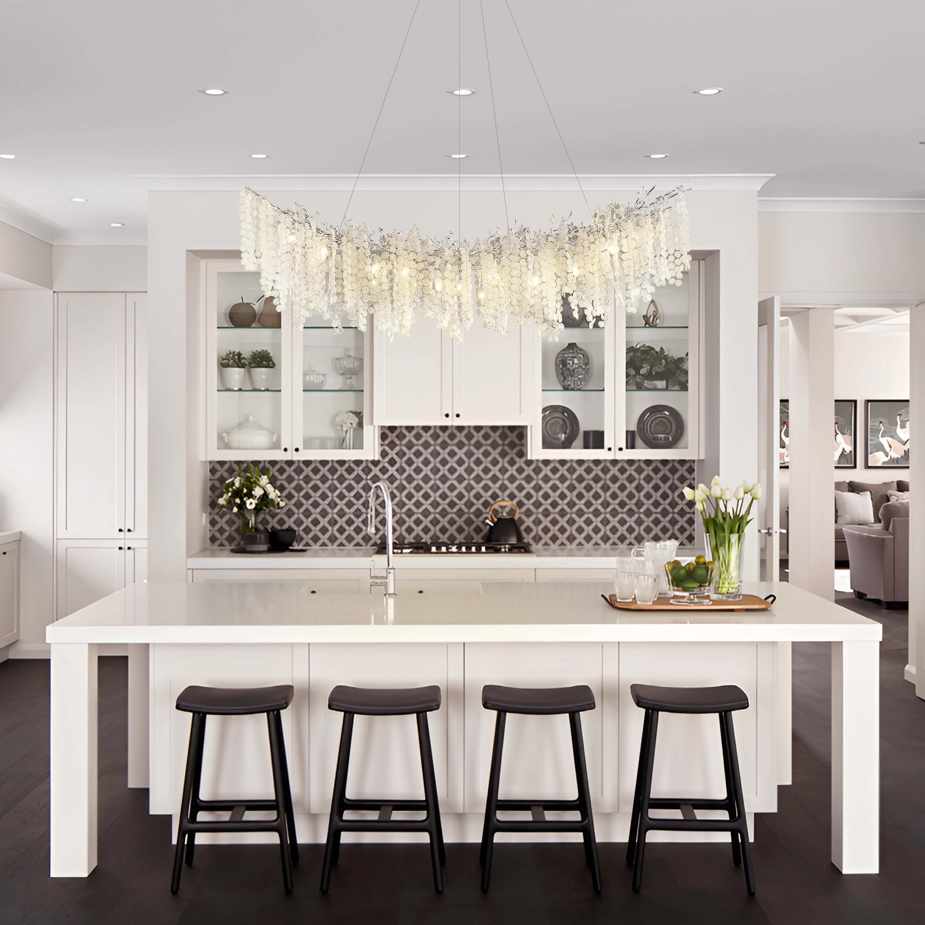 Shiro Noda Crystal Tree Branch Linear Chandelier 72"W