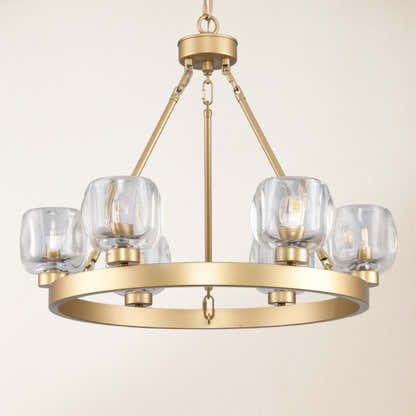 Vellum Round Chandelier 24"D
