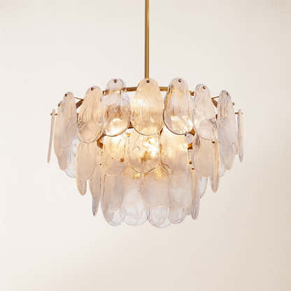 Elaris Glass Cloud Tiered Chandelier 24"D