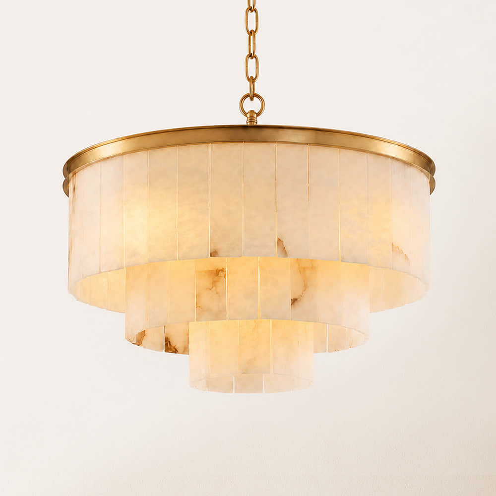 Montrava Alabaster Tiered  Round Chandelier