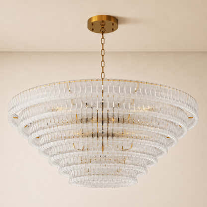 Ondalia Tiered Glass Custom Round Chandelier 48" 60"D