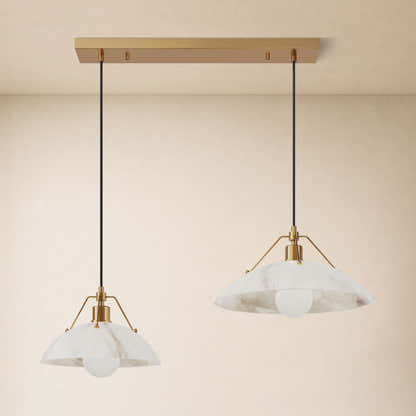 Aurevyn Resin Resin Alabaster Texture Multi-Light Linear Pendant