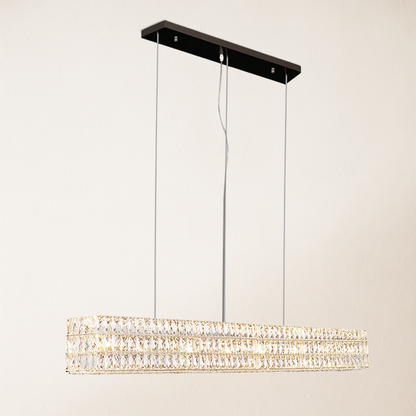 Mia Rectangular Crystal Chandelier 73"W