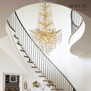 Frostleaf Crystal Cascade Grand Staircase Chandelier 61"H