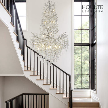 Frostleaf Crystal Cascade Grand Staircase Chandelier 61"H