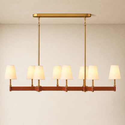 Corvella Leather Custom Linear Chandelier 62" 72"W