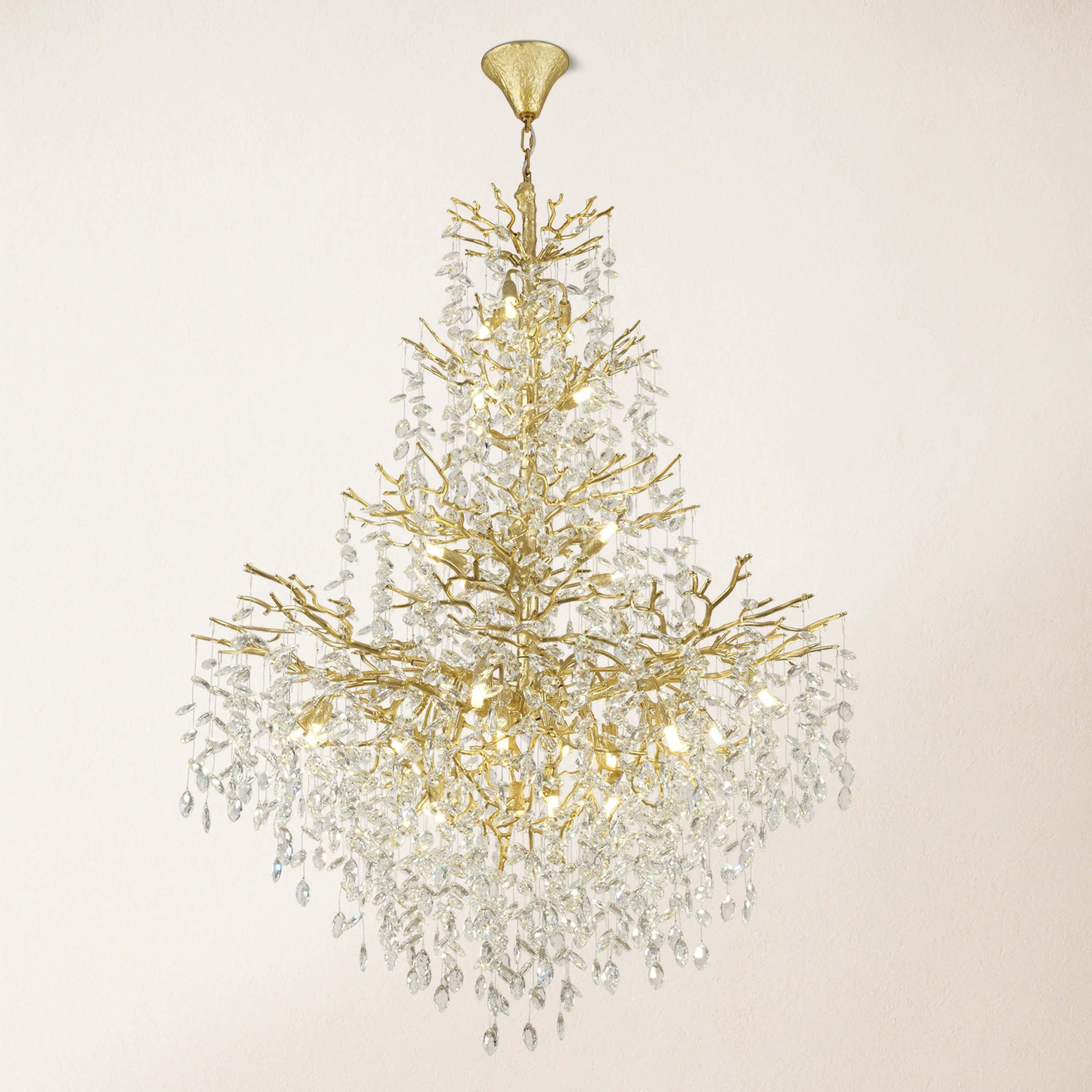 Frostleaf Crystal Cascade Grand Staircase Chandelier 65"H