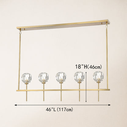 Parisian Crystal Linear Chandelier 46"L