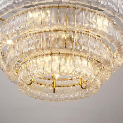 Ondalia Tiered Glass Round Chandelier 36"D