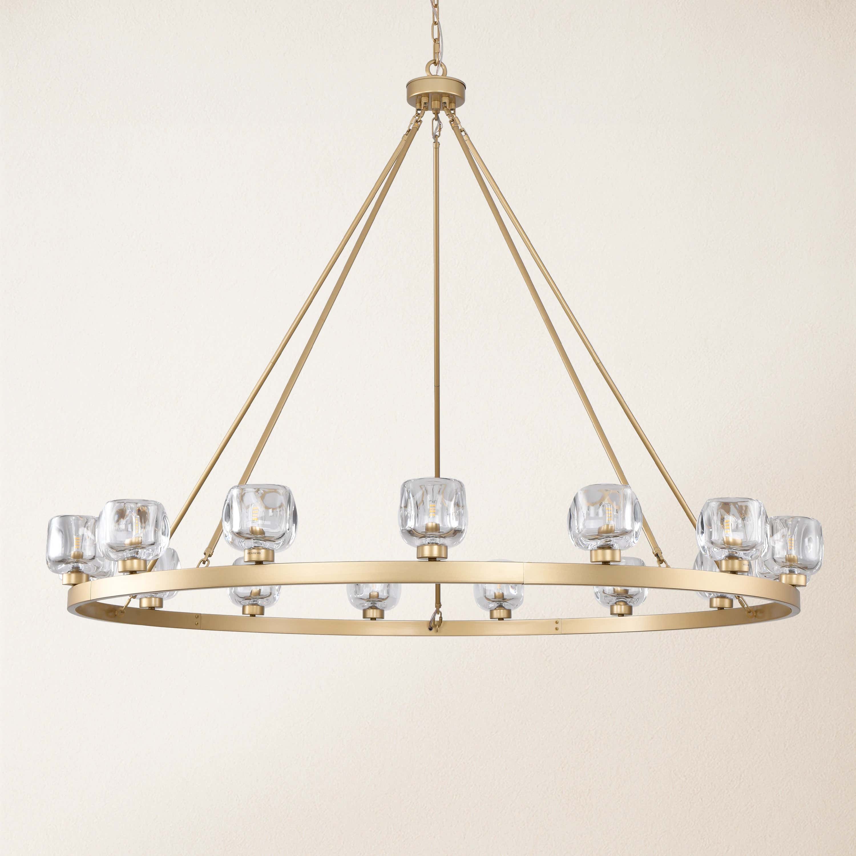 Vellum Crystal Round Chandelier 59"D