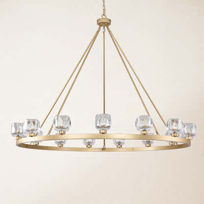 Vellum Crystal Round Chandelier 59"D