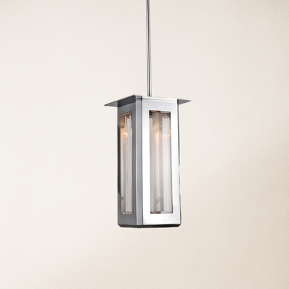 Baluster Rectangle Glass Pendant 7"W