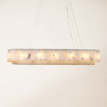 Sawyer Alabaster Oval Chandelier 54"