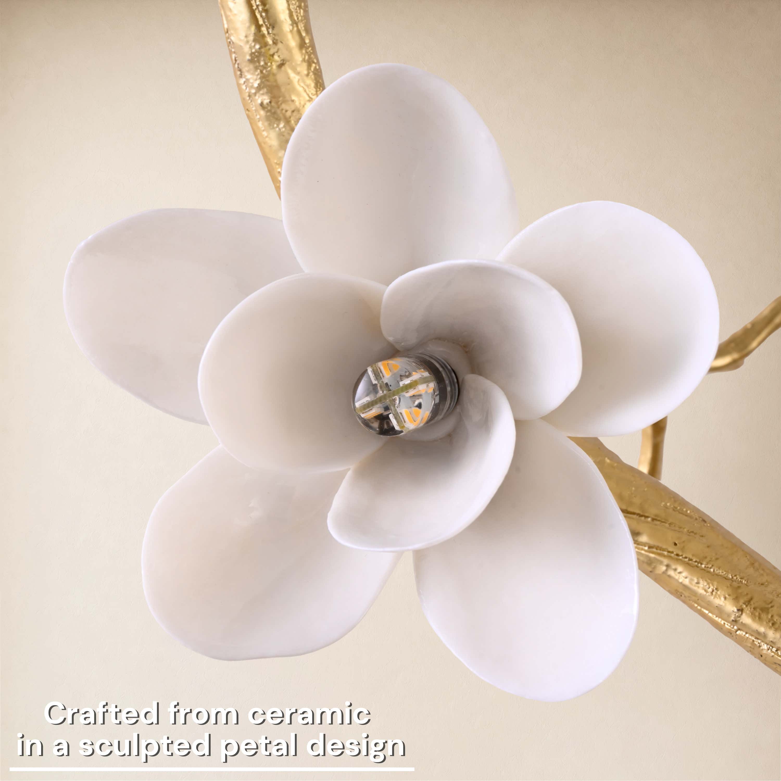Floravine Ceramic Branch Chandelier 47.2"W