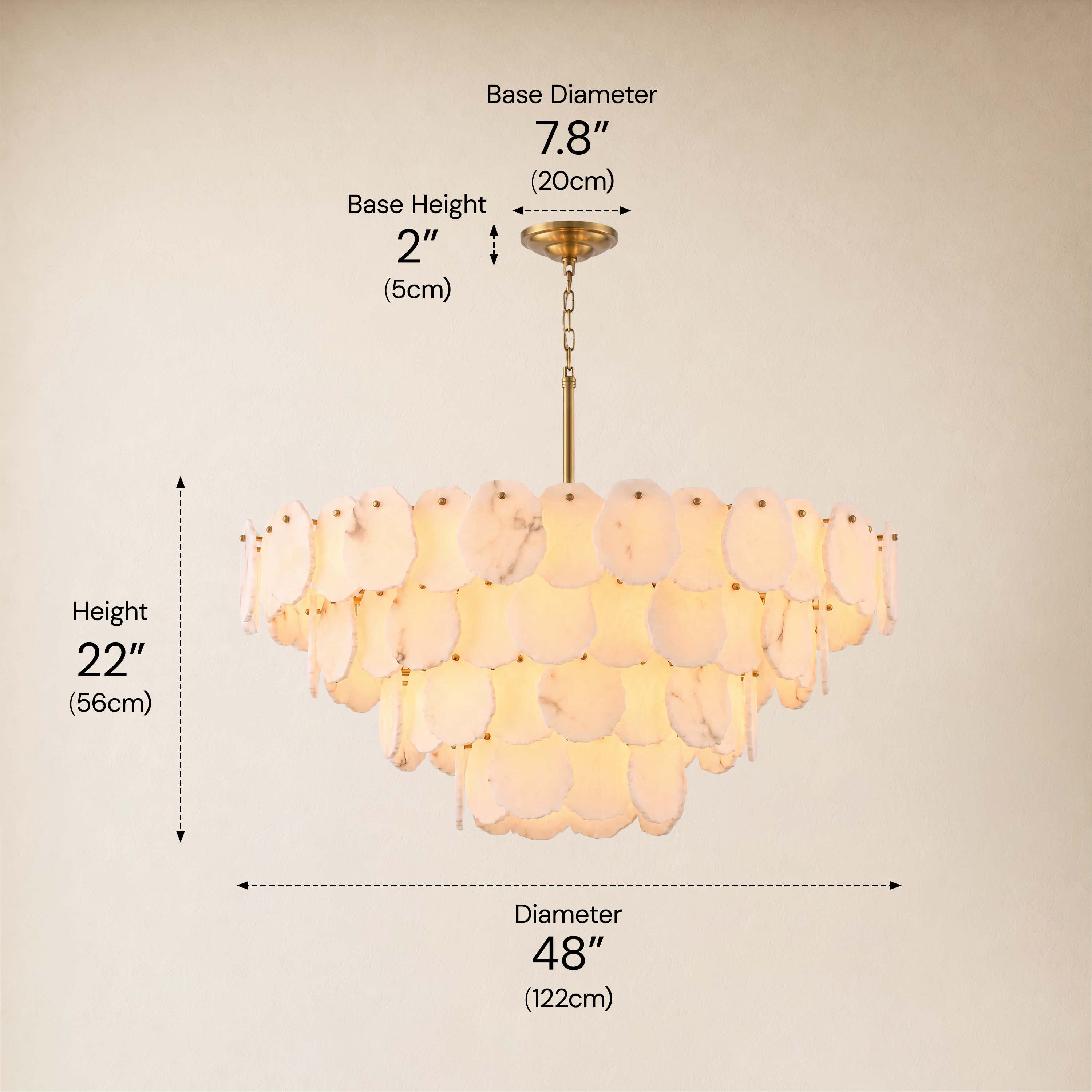 Moira Alabaster Multi-Tier Round Chandelier 48"D