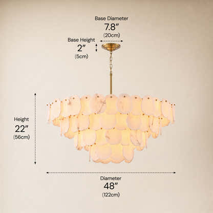 Moira Alabaster Multi-Tier Round Chandelier 48"D