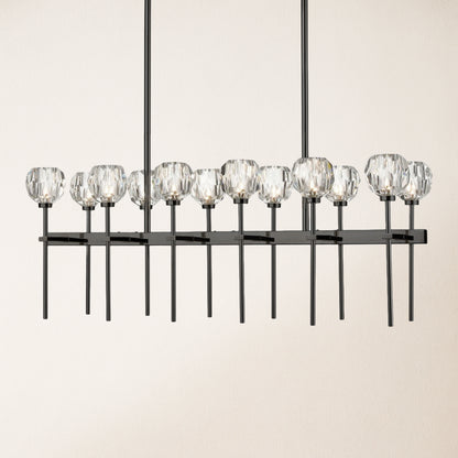 Parisian Crystal Double Linear Chandelier 48"L