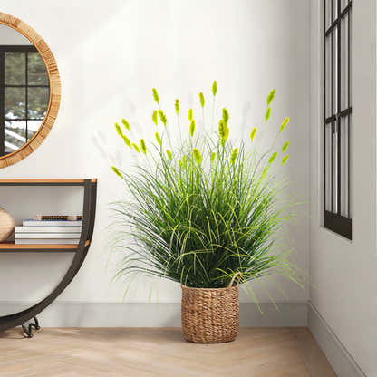 Artificial 36-Head Caterpillar with Curved-Straight Onion Grass Bonsai 110cm H