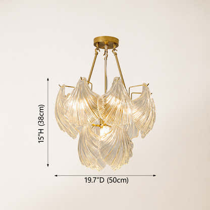 Marivelle Shell Glass Round Chandelier