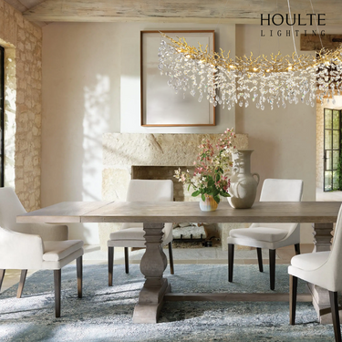 Frostleaf Crystal Cascade Tree Branch Linear Chandelier 72"