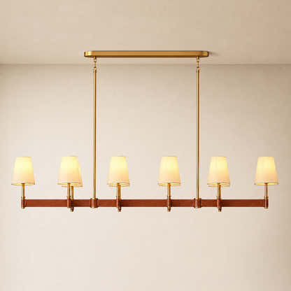 Corvella Leather Custom Linear Chandelier 62" 72"W