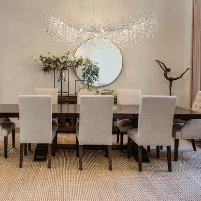 Frostleaf Crystal Cascade Tree Branch Linear Chandelier 72"W