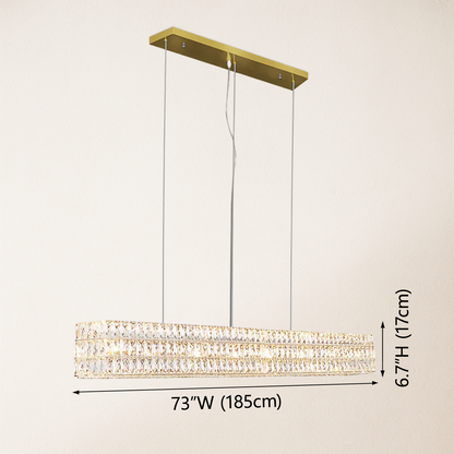 Mia Rectangular Crystal Chandelier 73"W